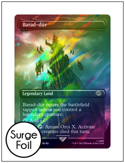 1x Barad-dur, Borderless Art Surge Foil 0751 LOTR, Magic MTG NM - Image 1