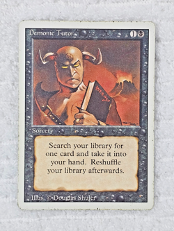 Demonic Tutor Revised Edition MTG 1994 Black Sorcery MP CardVault Provenance - Image 1