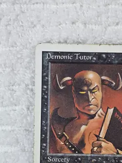 Demonic Tutor Revised Edition MTG 1994 Black Sorcery MP CardVault Provenance - Image 2