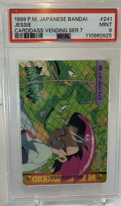 1999 Pokemon Japanese Bandai Carddass Vending Jessie #241 PSA 9 - Image 1