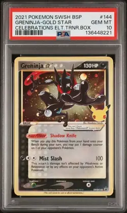 2021 POKEMON SWSH BLACK STAR PROMO #144 GRENINJA-GOLD STAR PSA 10 - Image 1