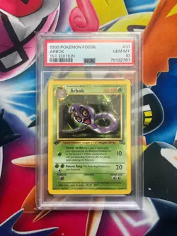 PSA 10 Arbok 31/62 1st Edition Fossil Non Holo Pokemon Card - Image 1
