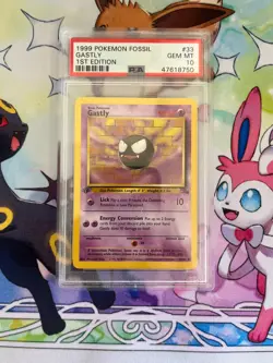 PSA 10 Gastly 33/62 1st Edition Fossil Non Holo Pokemon Card - Image 1