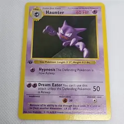 Pokemon Cards: Base Set 1st Edition Uncommon: Haunter 29/102 NM - Image 1