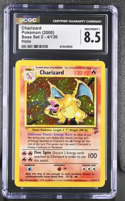 CGC 8.5 Charizard 2000 Base Set 2 4/130 Holo Pokemon Card - Image 1