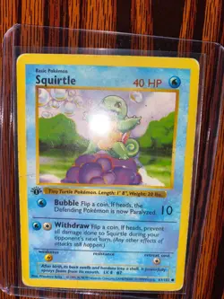 SQUIRTLE Pokemon Card - WOTC - 1st Edition - Base Set 63/102 - Image 1