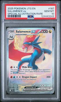 2025 POKEMON JTG EN-JOURNEY TOGETHER #187 SALAMENCE EX PSA 10 - Image 1