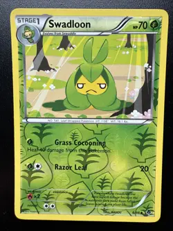 FREE SHIPPING Pokemon TCG Swadloon Emerging Powers 6/98 Reverse Holo Uncommon LP - Image 1
