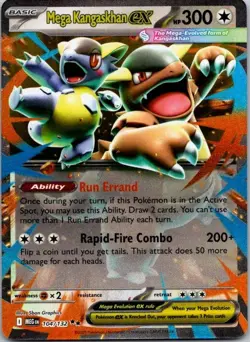 ⭐Mega Kangaskhan ex 104/132 ME01: Mega Evolution (MEG) - Pokemon Double Rare⭐ - Image 1