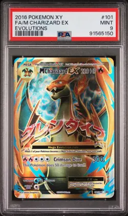 Charizard EX FULL ART 2016 Pokemon XY Evolutions 101/108 PSA 9 Mint - Image 1