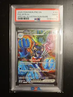 Pokemon SV Prismatic Evolutions Palafin EX 2025 Pre en 151, PSA 9 - Image 1
