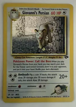 Pokemon TCG Giovanni's Persian 8/132 Gym Challenge Holo - Image 1