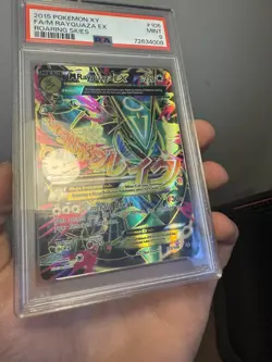 2015 POKEMON XY ROARING SKIES #105 FULL ART/M RAYQUAZA EX PSA 9 - Image 1