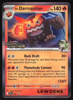 N's Darmanitan STAFF - SVP 181 - Journey Together Promo - Pokemon Card - Image 1