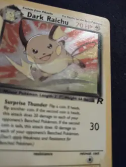 Dark Raichu 83/82 Unlimited Pokemon Trading Card Game Team Rocket Lightly Played - Image 2