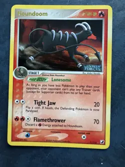 Pokemon Card - Houndoom Reverse Holo- 7/115 - Unseen Forces - 2005 - Image 1