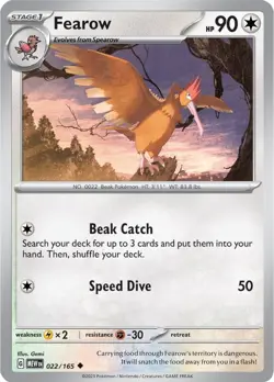 Fearow SV: Scarlet & Violet 151 022/165 NM English Pokemon Card - Image 1
