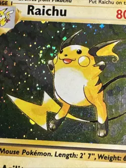 Raichu (Base Set 2 16/130) - VLP Pokemon Card with *SWIRL* - Image 2