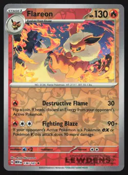 Flareon - 136/165 - Reverse Holo - Scarlet & Violet 151 - Pokemon Card - Image 1