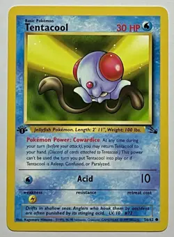 Tentacool 56/62 (LP) 1st Edition Common Fossil Set 1996 WOTC Pokemon Card - Image 1