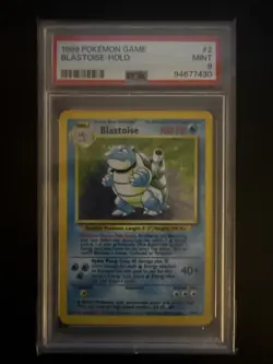 1999 Pokemon TCG Blastoise Base Set Holo Rare Card 2/102 PSA Graded 9 - Image 1