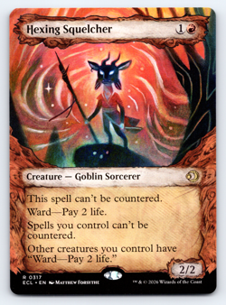 Hexing Squelcher Showcase - Pack Dmg Corner - Lorwyn Eclipsed MTG - Image 1
