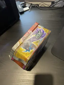 4 POKEMON PARADOX DESTINIES TIN GOUGING FIRE EX IN HAND - Image 4