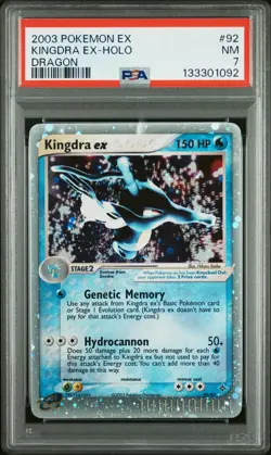 2003 POKEMON EX DRAGON #92 KINGDRA EX-HOLO PSA 7 - Image 1
