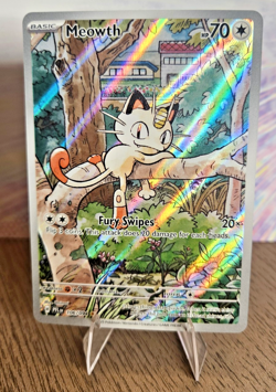Meowth 106/094 Phantasmal Flames Holo Illustration Rare Pokemon English PFL NM - Image 1