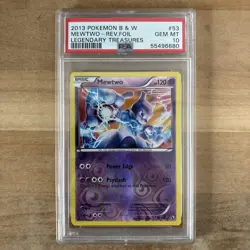 PSA 10 GEM MINT Mewtwo 53 Pokemon 2013 Legendary Treasures Reverse Holo Rare - Image 1