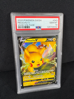 Pokemon Pikachu V 2020 SWSH Vivid Voltage Full Art Holo #043 PSA 10 GEM MINT - Image 2