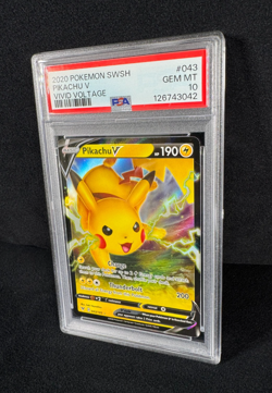 Pokemon Pikachu V 2020 SWSH Vivid Voltage Full Art Holo #043 PSA 10 GEM MINT - Image 3