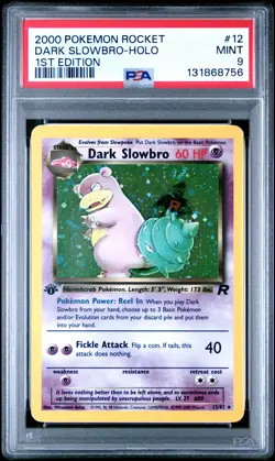 2000 POKEMON ROCKET 1ST ED #12 DARK SLOWBRO-HOLO PSA 9 - Image 1