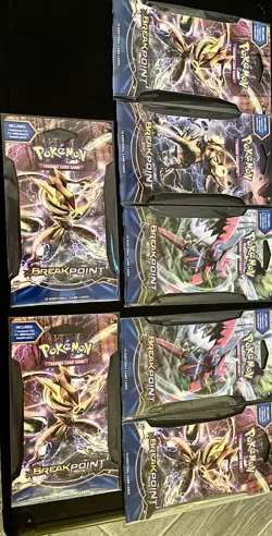 Seven (7) Sleeved Booster Packs Pokemon TCG XY Breakpoint Factory Sealed - Image 1