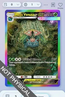Pokemon TCG POCKET - Mega Venusaur Rainbow Rare 2⭐, Crimson Blaze, English - Image 1