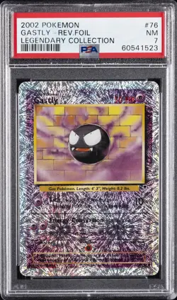 2002 POKEMON LEGENDARY COLLECTION #76 GASTLY-REVERSE FOIL PSA 7 - Image 1