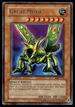 Yu-Gi-Oh TCG Metal Raiders #MRD-070 Great Moth Rare,1st Ed. - Image 1