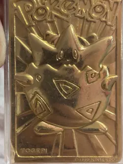 Pokemon Togepi 23 Karat Gold Plated Trading Card Burger King 1999 Special Ed. - Image 1