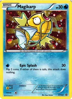 Pokemon TCG Shiny Magikarp Black Star Holo Promo Card XY143 LP/MP - Image 1