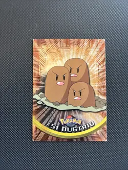 2000 Topps Chrome Pokemon ~ Dugtrio ~ # 51 ~ T.V. Animation Card Series 1 Foil - Image 2