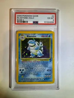 Blastoise 002/130 Base Set 2 Holo Rare (1999-2000) Pokemon TCG PSA 6 EX-MT - Image 1
