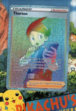 Pokemon TCG Thorton Rainbow Secret Rare Full Art 210/196 Lost Origin NM/M - Image 1