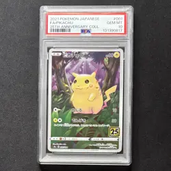 PSA 10 Pikachu 001/028 25th Anniversary Stamped S8a 2021 Japan Pokemon GEM MINT - Image 2