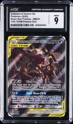 2020 POKEMON #SM241 UMBREON & DARKRAI GX CGC 9 - Image 1
