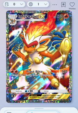 Infernape Full Art 2⭐, Pokemon TCG Pocket, Space-time Smackdown, English - Image 3