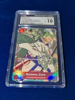 Roronoa Zoro CGC 10 English Version 1st Anniversary Set OP01-025 One Piece Promo - Image 1