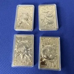 SET OF ALL 4- 1999 Pokemon Burger King 23K Gold Plated Pokemon Cards - Image 1