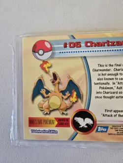 Topps Charizard #06 Series 1 Non Holo Pokemon Card Ex Condition - Image 4