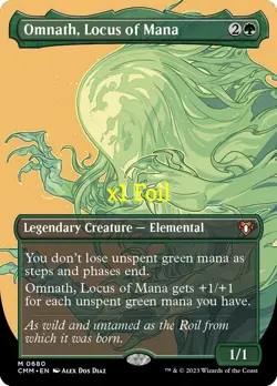 MTG Foil Borderless Commander Masters CMM Omnath, Locus of Mana DMG Playable - Image 1