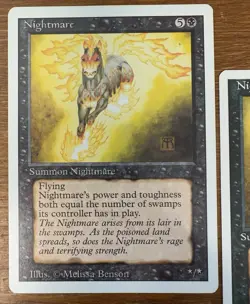 Vintage MTG Magic The Gathering - NIGHTMARE Revised Edition X2 NM Never Played - Image 2